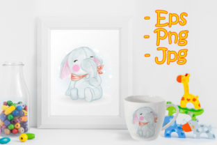 Adorable Cute Kawaii Baby Elephant Illustrations for Blog & Editorial Design