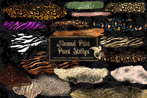 Animal Print Paint Strokes Illustrations for Etsy & Digital Product Sellers