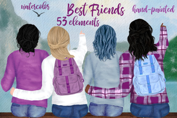 Best Friends Illustrations for Digital Sellers