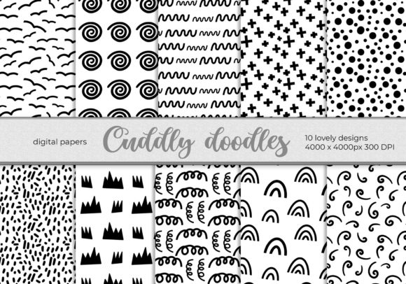 Black and White Digital Papers for Illustrations & Creative Digital Products