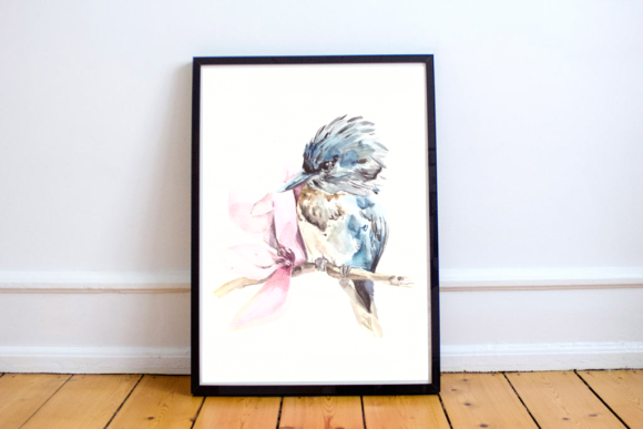 Blue Bird on Magnolia Illustration: A Versatile Graphic Design Asset for Crafters and Etsy Sellers