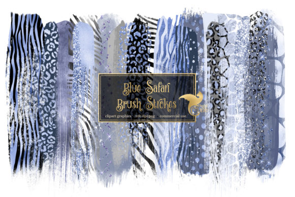 Blue Safari Brush Strokes Clipart: A Fresh Editorial Illustration for Bloggers and Publishers