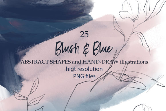 Blush Blue Abstract Shapes & Plants Illustrations: A Brand Designer’s Review
