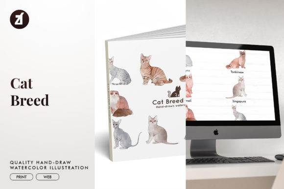 Cat Breed Set2 Illustrations for Digital Sellers