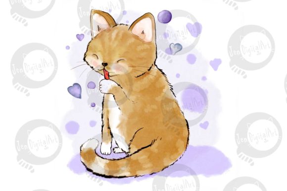Cat Licking Her Paw Illustration: A Practical Review for Digital Sellers