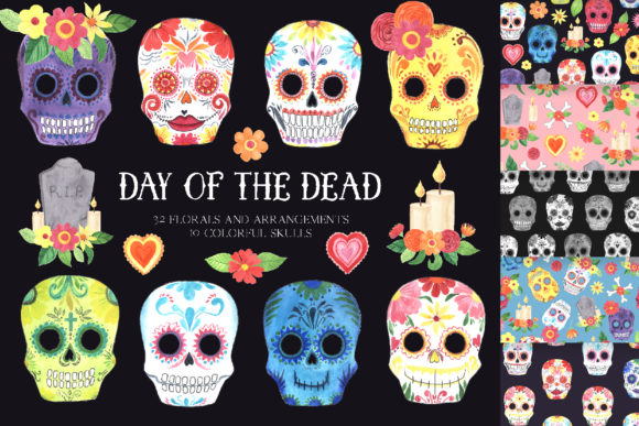 Day of the Dead - Mexican Clipart Set: A Vibrant Illustration Bundle for Crafters & Etsy Sellers