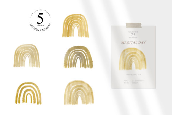 Evaluating the Gold Rainbow Clipart Set for Real Business Branding
