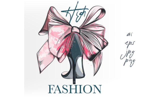 Fashion Vector Illustration Female Shoe for Crafters & Etsy Sellers