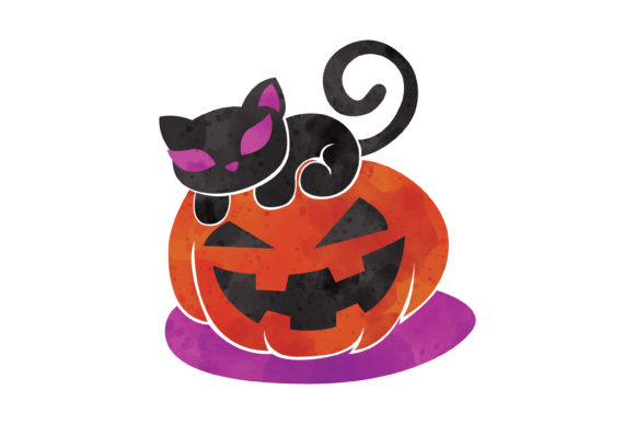 Halloween Cute Black Cat Illustrations for Blog Design and Content Publishing