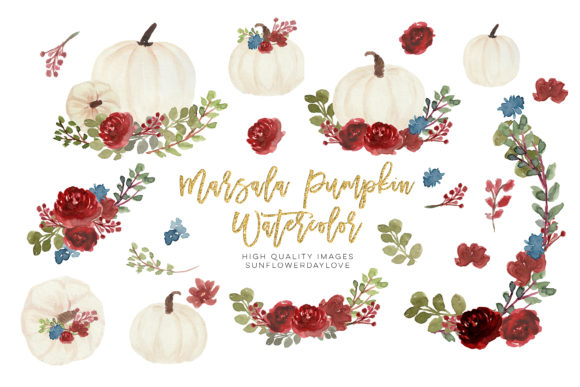 Marsala Autumn Pumpkin Clipart: A Seasonal Illustration for Brand Storytelling