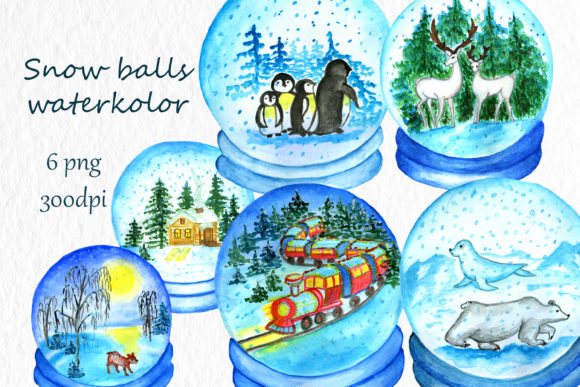 Ornament Winter Glass Bowl Clipart Water – A Festive Illustration for Holiday Digital Products