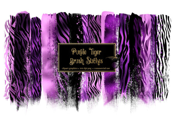 Purple Tiger Brush Strokes: A Bold Illustration for Expressive Branding