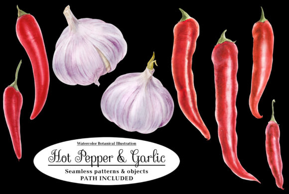 Red Hot Pepper and Garlic Illustrations: Bold Flavor for Visual Designs