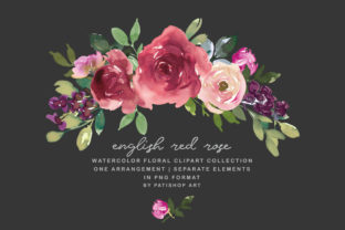 Rote Rosen Aquarell Blumen Clipart: Elegant Illustrations for Handmade Crafters