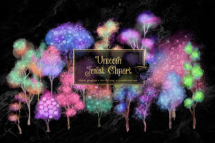 Unicorn Forest Trees Clipart: Illustrations That Sparkle for Branding & Marketing