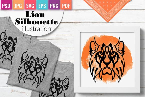 Wild Lion Head Vector Silhouette: A Bold Graphic Design Asset for Local Branding and Packaging